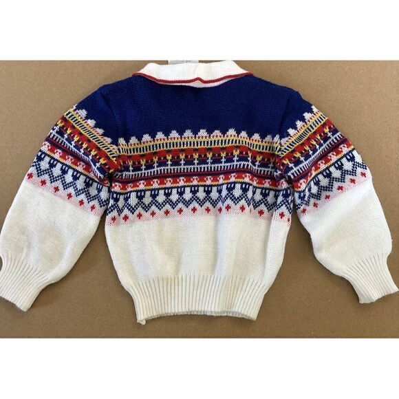 1970's‎ Vintage BABYFAIR 12 Months Fair Isle Collared Sweater - Picture 4 of 5